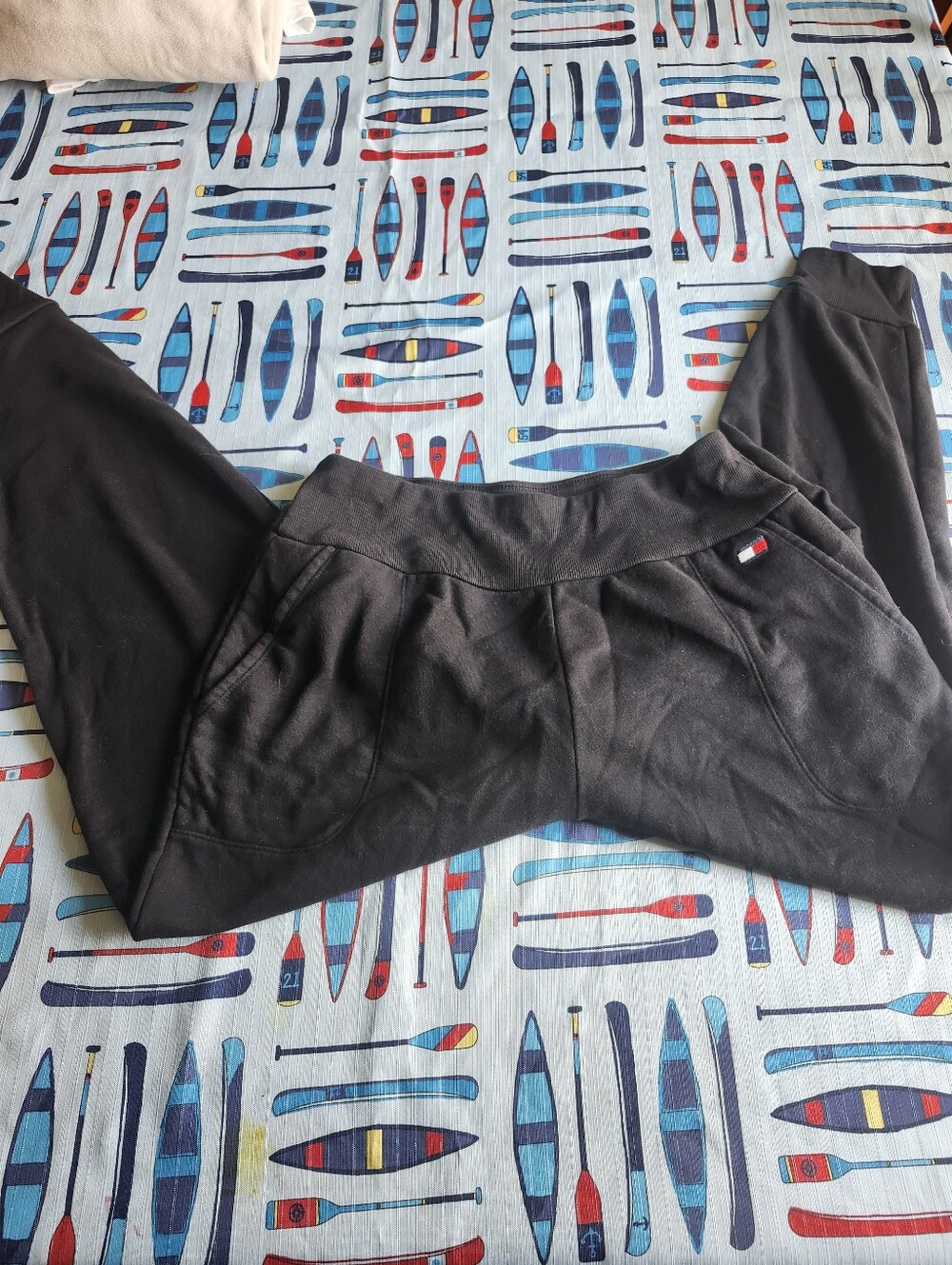 Tommy Hilfiger Kids Black Jogger Sweatpants with Flag Logo